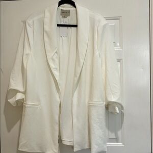 Dakota blue Off White 3-4 ruched sleeve Blazer